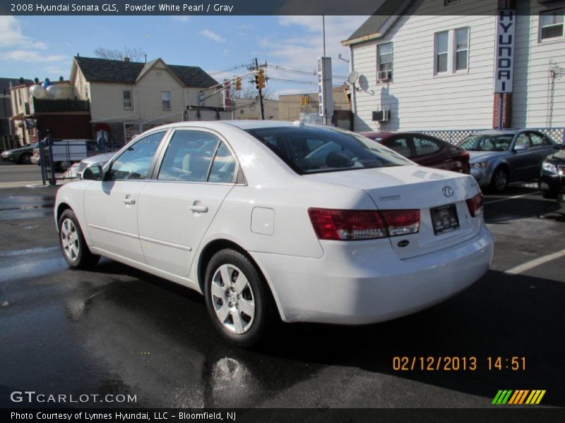 Powder White Pearl / Gray 2008 Hyundai Sonata GLS