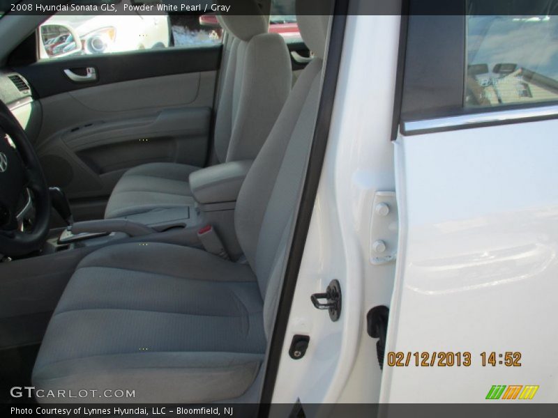 Powder White Pearl / Gray 2008 Hyundai Sonata GLS