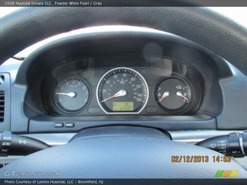 Powder White Pearl / Gray 2008 Hyundai Sonata GLS