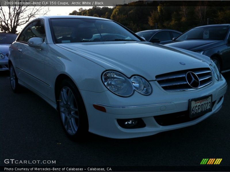 Arctic White / Black 2009 Mercedes-Benz CLK 350 Coupe