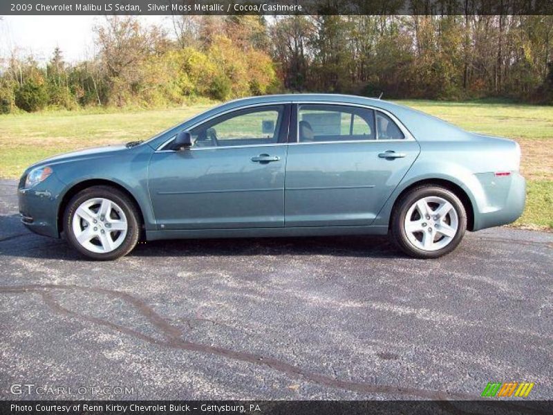 Silver Moss Metallic / Cocoa/Cashmere 2009 Chevrolet Malibu LS Sedan
