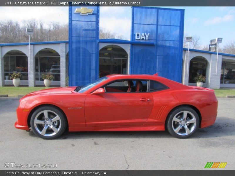 Inferno Orange Metallic / Inferno Orange 2013 Chevrolet Camaro LT/RS Coupe