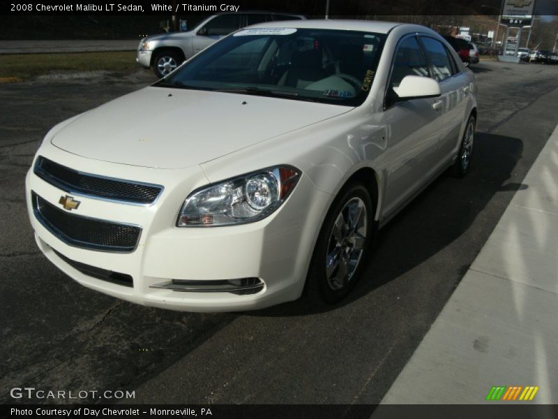 White / Titanium Gray 2008 Chevrolet Malibu LT Sedan