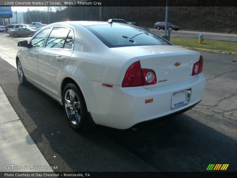 White / Titanium Gray 2008 Chevrolet Malibu LT Sedan