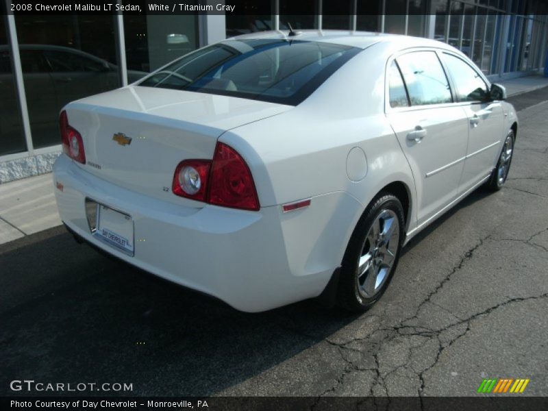 White / Titanium Gray 2008 Chevrolet Malibu LT Sedan