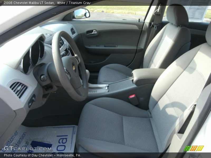 White / Titanium Gray 2008 Chevrolet Malibu LT Sedan