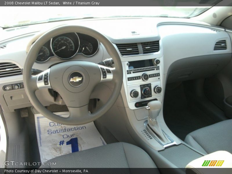 White / Titanium Gray 2008 Chevrolet Malibu LT Sedan