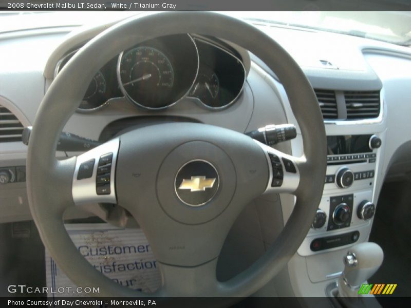 White / Titanium Gray 2008 Chevrolet Malibu LT Sedan