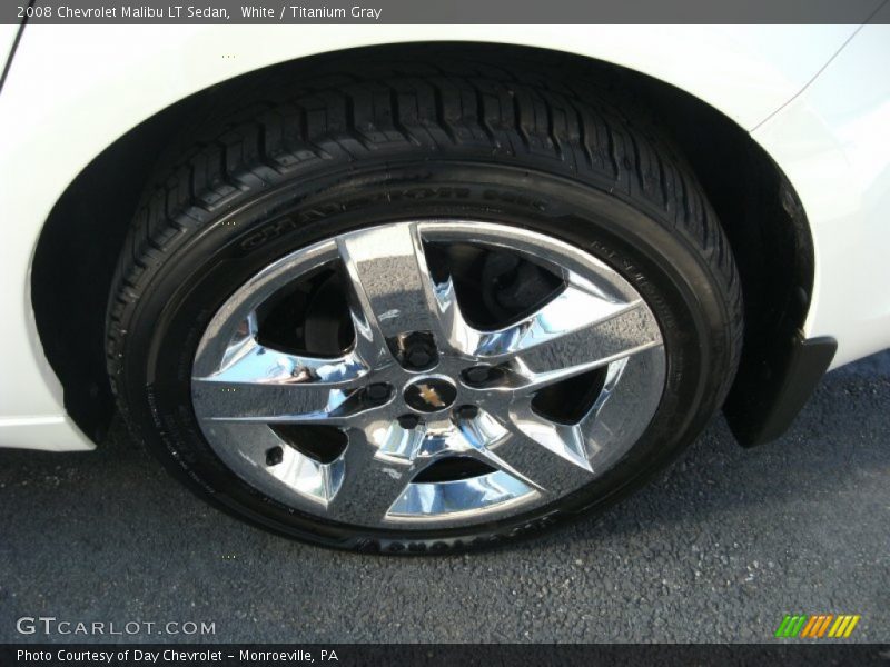 White / Titanium Gray 2008 Chevrolet Malibu LT Sedan