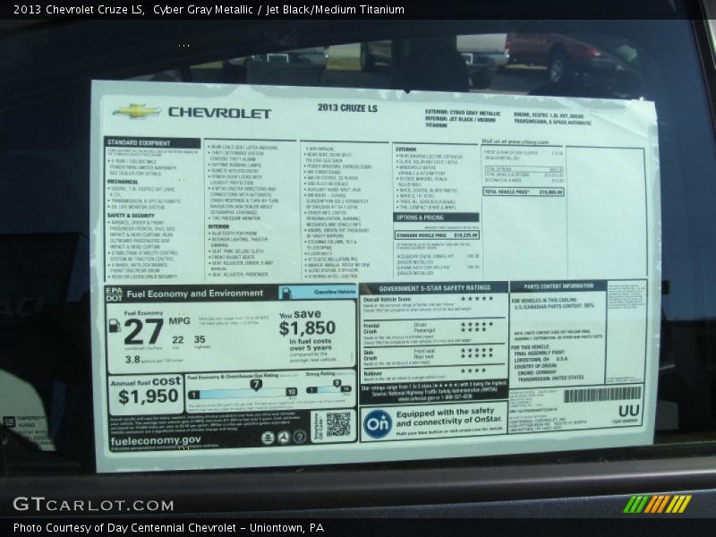 Cyber Gray Metallic / Jet Black/Medium Titanium 2013 Chevrolet Cruze LS