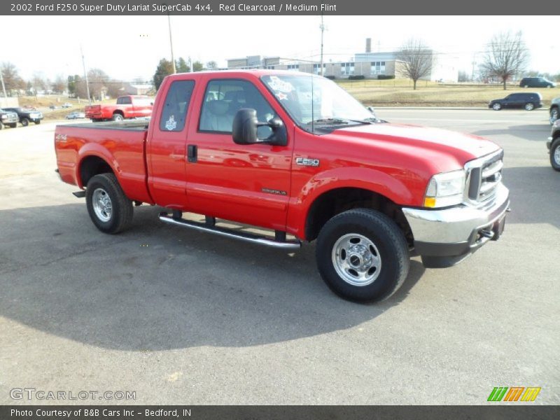 Red Clearcoat / Medium Flint 2002 Ford F250 Super Duty Lariat SuperCab 4x4