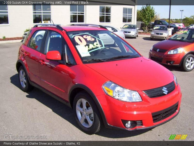 Vivid Red / Black 2009 Suzuki SX4 Crossover Touring AWD
