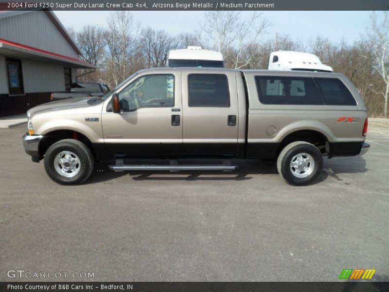 Arizona Beige Metallic / Medium Parchment 2004 Ford F250 Super Duty Lariat Crew Cab 4x4