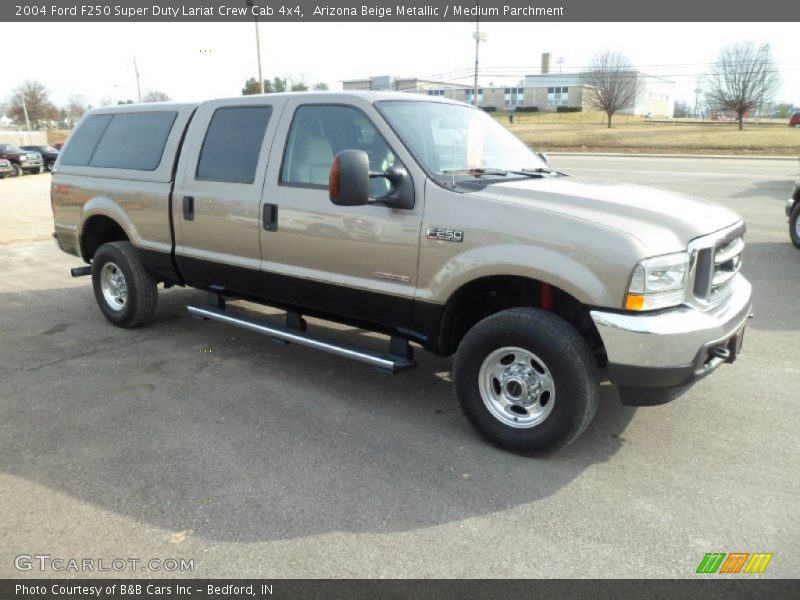 Arizona Beige Metallic / Medium Parchment 2004 Ford F250 Super Duty Lariat Crew Cab 4x4