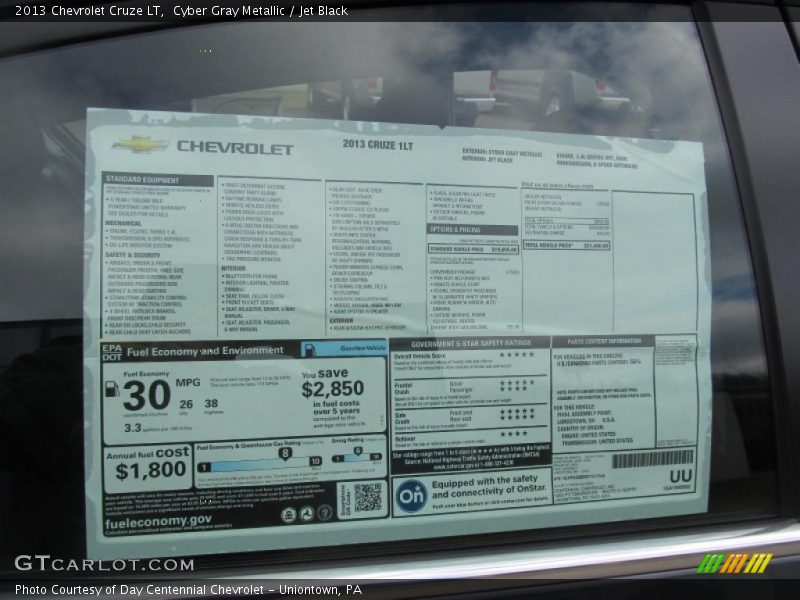 Cyber Gray Metallic / Jet Black 2013 Chevrolet Cruze LT