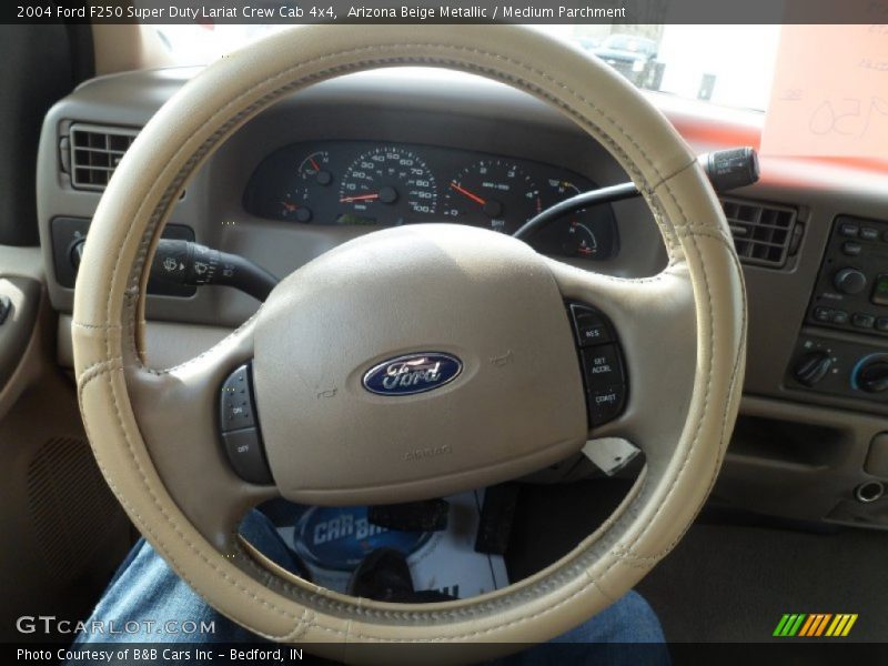 Arizona Beige Metallic / Medium Parchment 2004 Ford F250 Super Duty Lariat Crew Cab 4x4