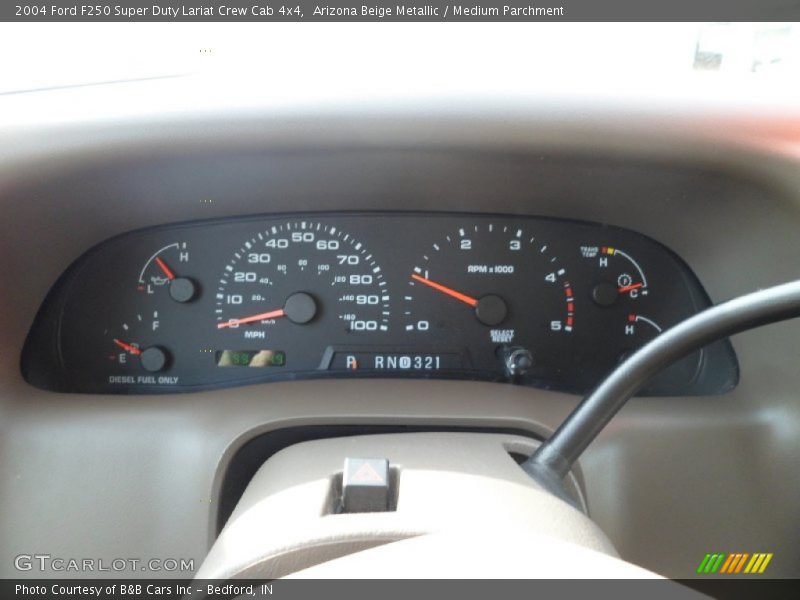 Arizona Beige Metallic / Medium Parchment 2004 Ford F250 Super Duty Lariat Crew Cab 4x4