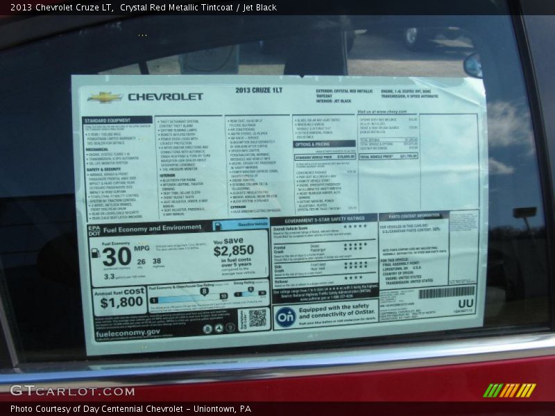 Crystal Red Metallic Tintcoat / Jet Black 2013 Chevrolet Cruze LT