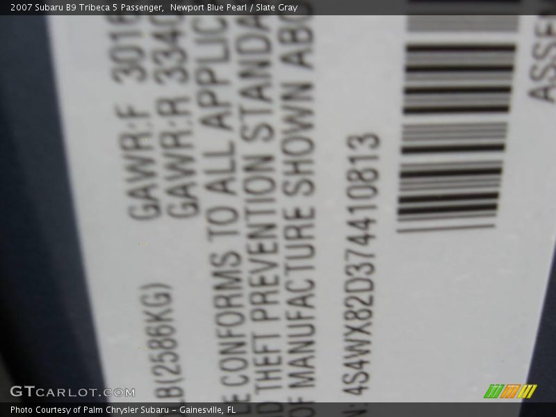 Newport Blue Pearl / Slate Gray 2007 Subaru B9 Tribeca 5 Passenger