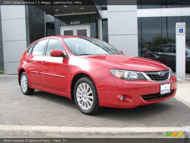 Lightning Red / Ivory 2008 Subaru Impreza 2.5i Wagon
