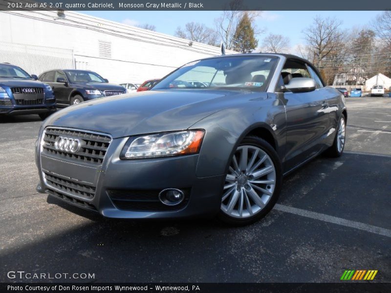 Monsoon Gray Metallic / Black 2012 Audi A5 2.0T quattro Cabriolet
