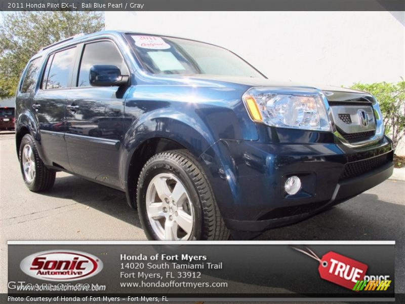 Bali Blue Pearl / Gray 2011 Honda Pilot EX-L