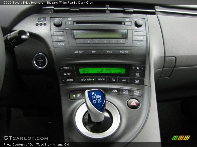 Blizzard White Pearl / Dark Gray 2010 Toyota Prius Hybrid V