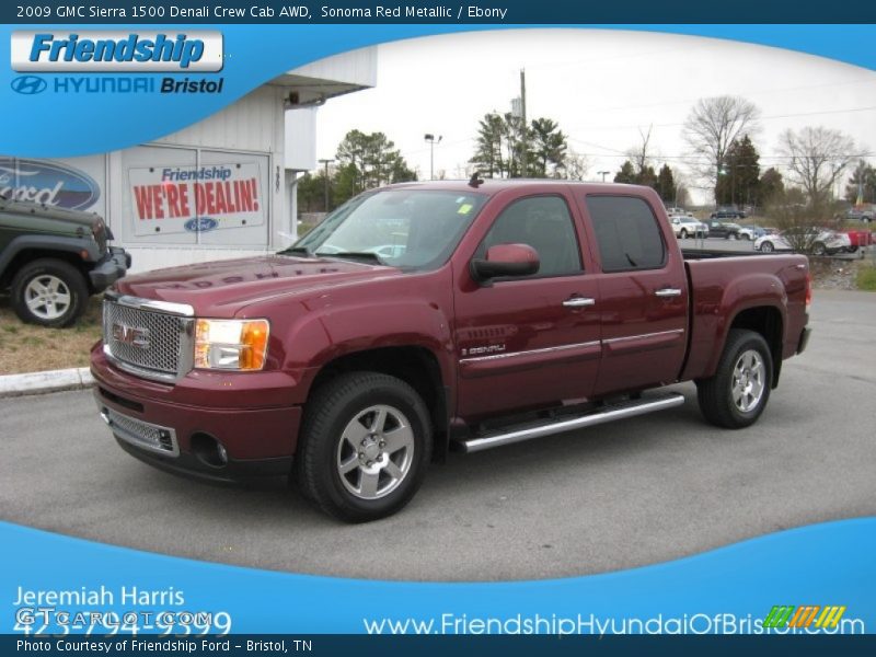 Sonoma Red Metallic / Ebony 2009 GMC Sierra 1500 Denali Crew Cab AWD