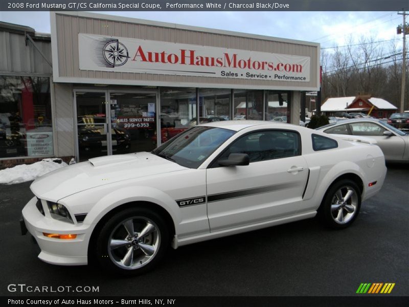 Performance White / Charcoal Black/Dove 2008 Ford Mustang GT/CS California Special Coupe