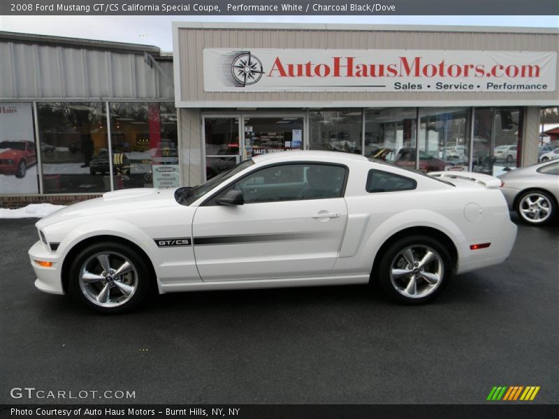 Performance White / Charcoal Black/Dove 2008 Ford Mustang GT/CS California Special Coupe