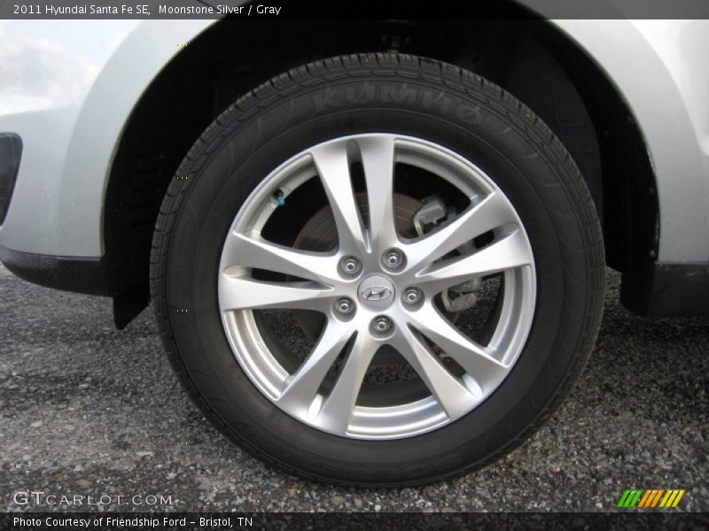 Moonstone Silver / Gray 2011 Hyundai Santa Fe SE