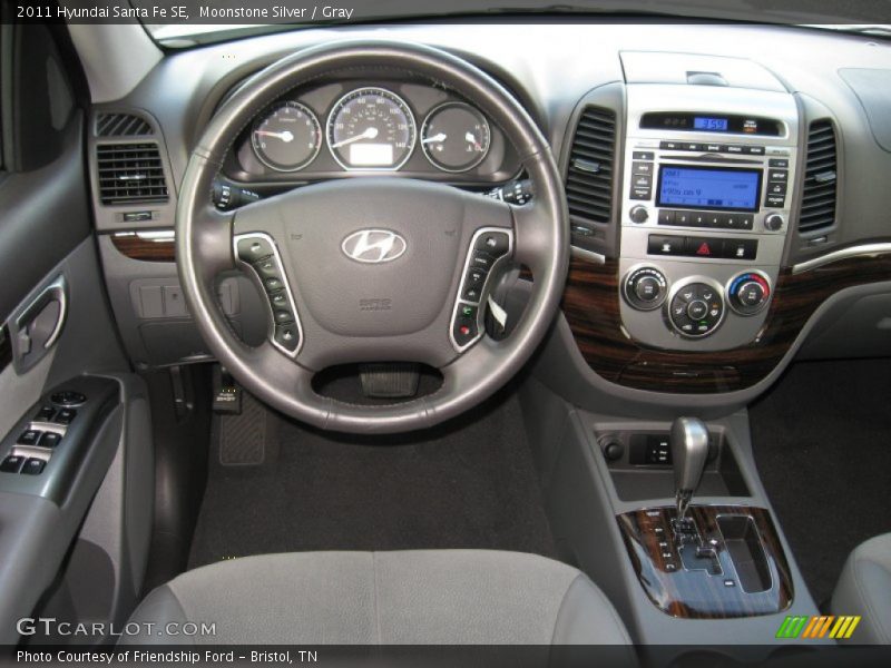 Moonstone Silver / Gray 2011 Hyundai Santa Fe SE