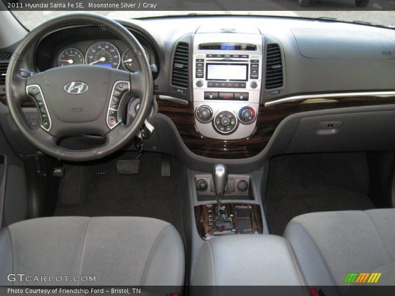 Moonstone Silver / Gray 2011 Hyundai Santa Fe SE