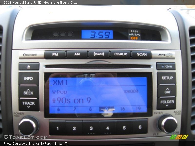 Moonstone Silver / Gray 2011 Hyundai Santa Fe SE