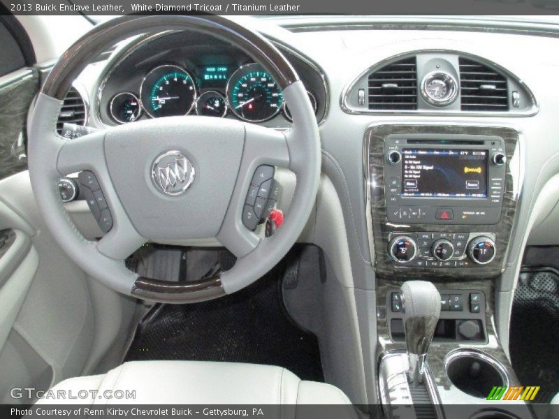 White Diamond Tricoat / Titanium Leather 2013 Buick Enclave Leather