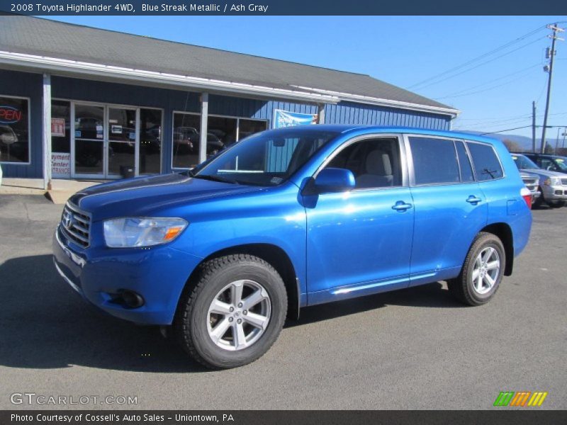Blue Streak Metallic / Ash Gray 2008 Toyota Highlander 4WD