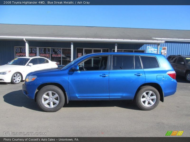 Blue Streak Metallic / Ash Gray 2008 Toyota Highlander 4WD