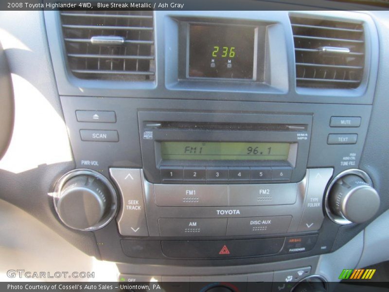 Blue Streak Metallic / Ash Gray 2008 Toyota Highlander 4WD