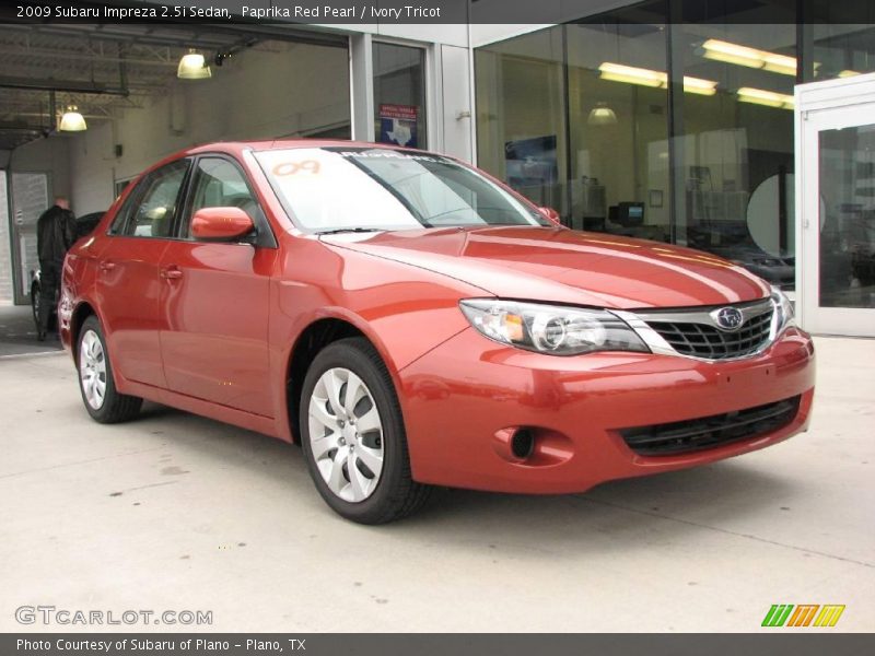 Paprika Red Pearl / Ivory Tricot 2009 Subaru Impreza 2.5i Sedan