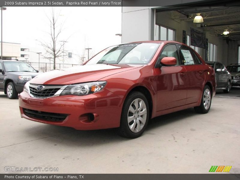 Paprika Red Pearl / Ivory Tricot 2009 Subaru Impreza 2.5i Sedan