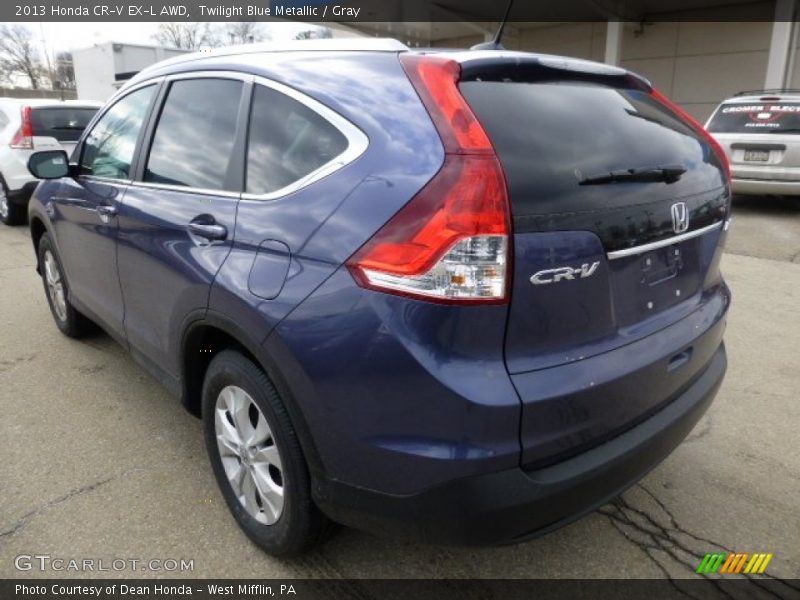 Twilight Blue Metallic / Gray 2013 Honda CR-V EX-L AWD