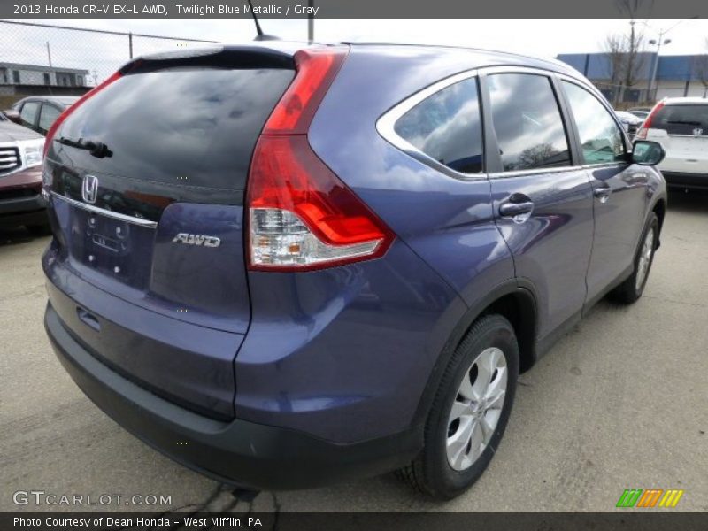 Twilight Blue Metallic / Gray 2013 Honda CR-V EX-L AWD
