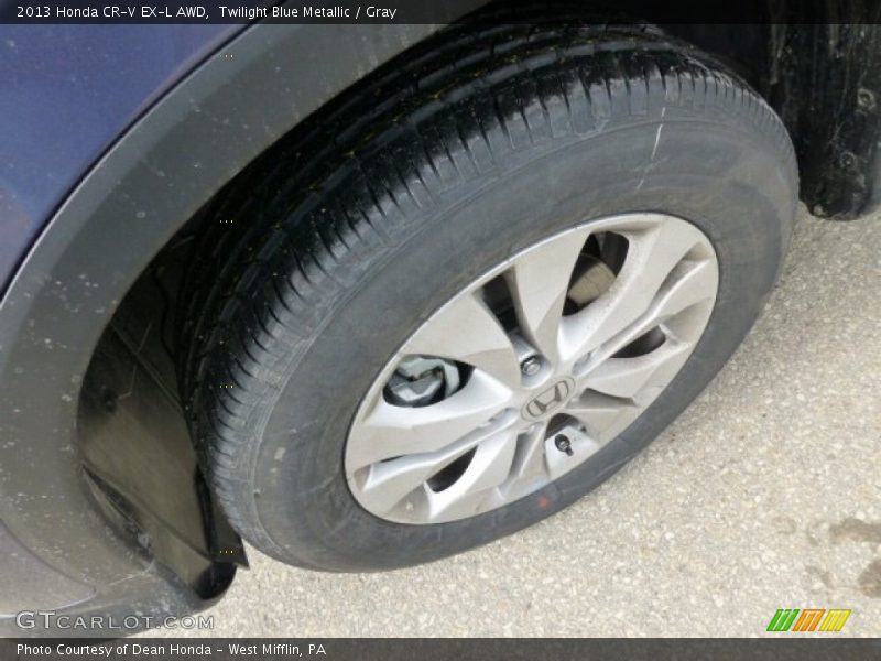 Twilight Blue Metallic / Gray 2013 Honda CR-V EX-L AWD