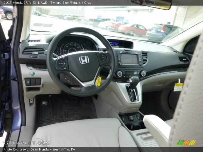 Twilight Blue Metallic / Gray 2013 Honda CR-V EX-L AWD