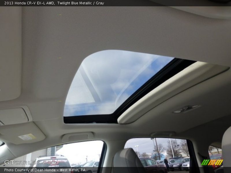 Twilight Blue Metallic / Gray 2013 Honda CR-V EX-L AWD