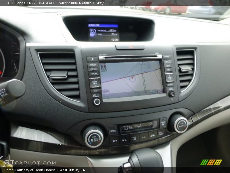 Twilight Blue Metallic / Gray 2013 Honda CR-V EX-L AWD