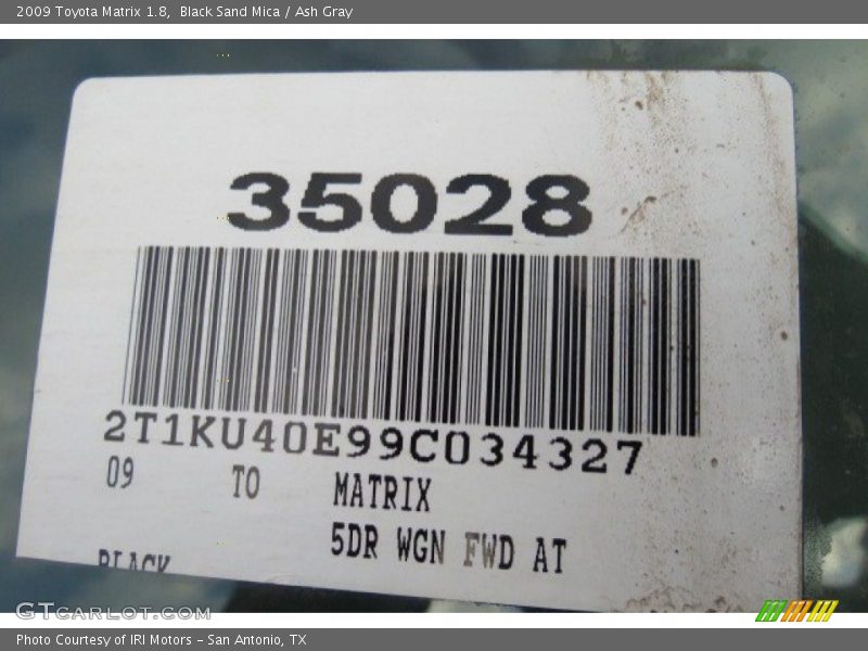 Black Sand Mica / Ash Gray 2009 Toyota Matrix 1.8