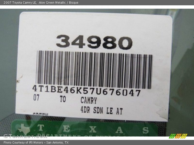 Aloe Green Metallic / Bisque 2007 Toyota Camry LE