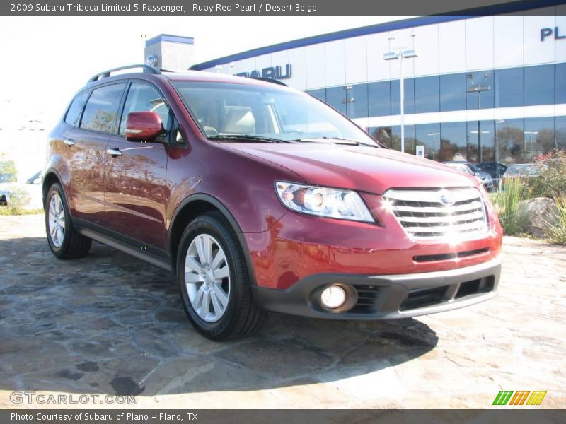 Ruby Red Pearl / Desert Beige 2009 Subaru Tribeca Limited 5 Passenger