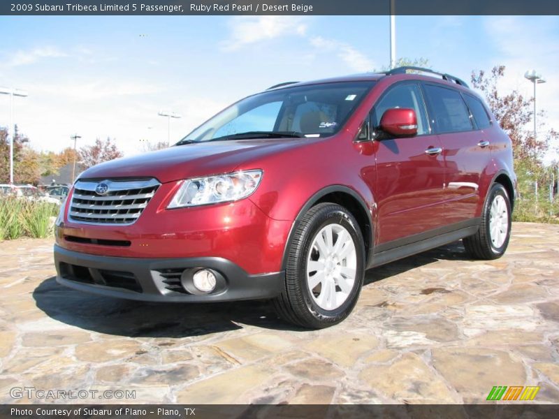 Ruby Red Pearl / Desert Beige 2009 Subaru Tribeca Limited 5 Passenger